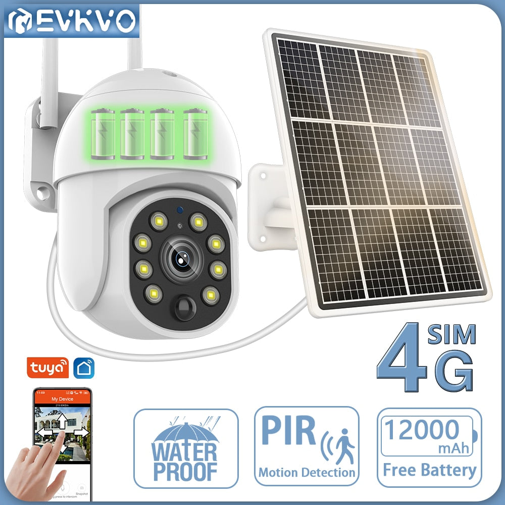 Tuya Smart 4G SIM Card Surveillance Solar Camera 5MP Built-in Battery Outdoor IP Camera PIR Motion Wireless Security PTZ Camera