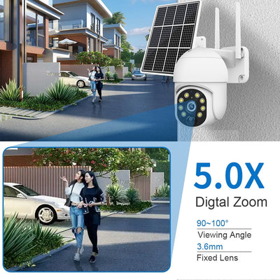 Tuya Smart 4G SIM Card Surveillance Solar Camera 5MP Built-in Battery Outdoor IP Camera PIR Motion Wireless Security PTZ Camera