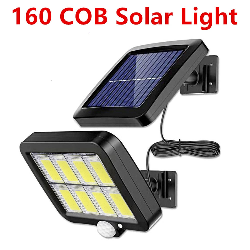 COB LED Solar Powered Light Outdoors PIR Motion Sensor Sunlight Waterproof Wall Emergency Street Security Lamp For Garden